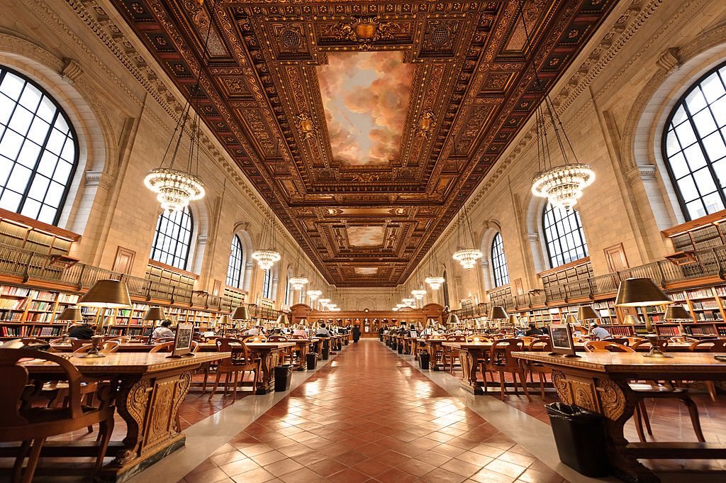 5 Unique Literary Trips to Take Across America Interior view of the New York Public Library