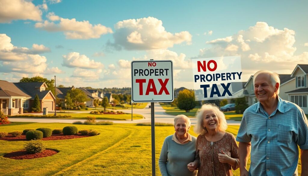 What states have no property taxes for seniors?