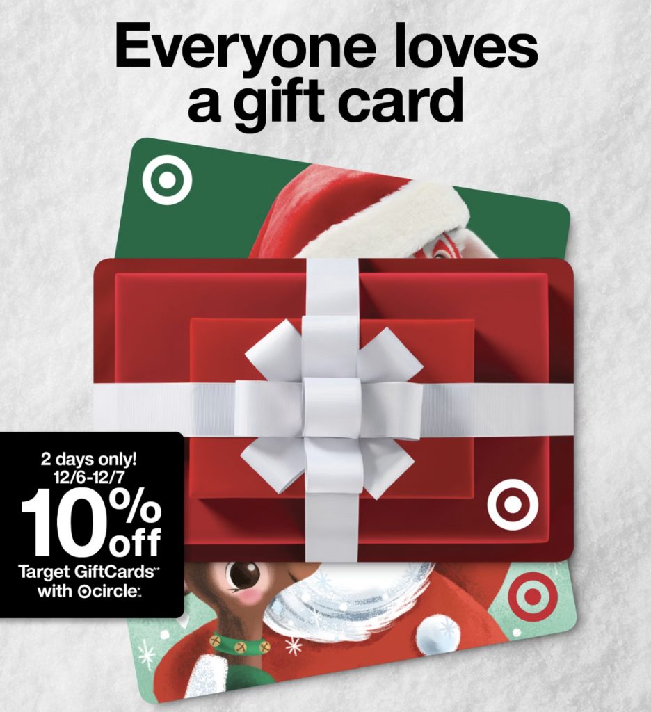 Target: 10% off Gift Cards (12/6-12/7 Only)